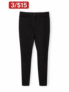 LOFT The Sutton Skinny Dress Pants Black Petite Size 8P Work
